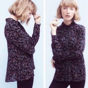 Anthropologie Maeve Floral print button down Blouse